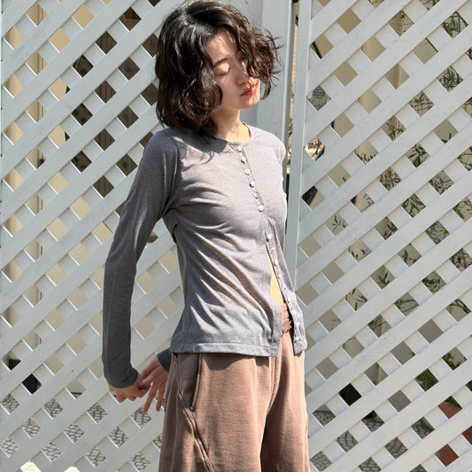 The Oopsie Bra cadi / GRAY / ボタンカーディガン