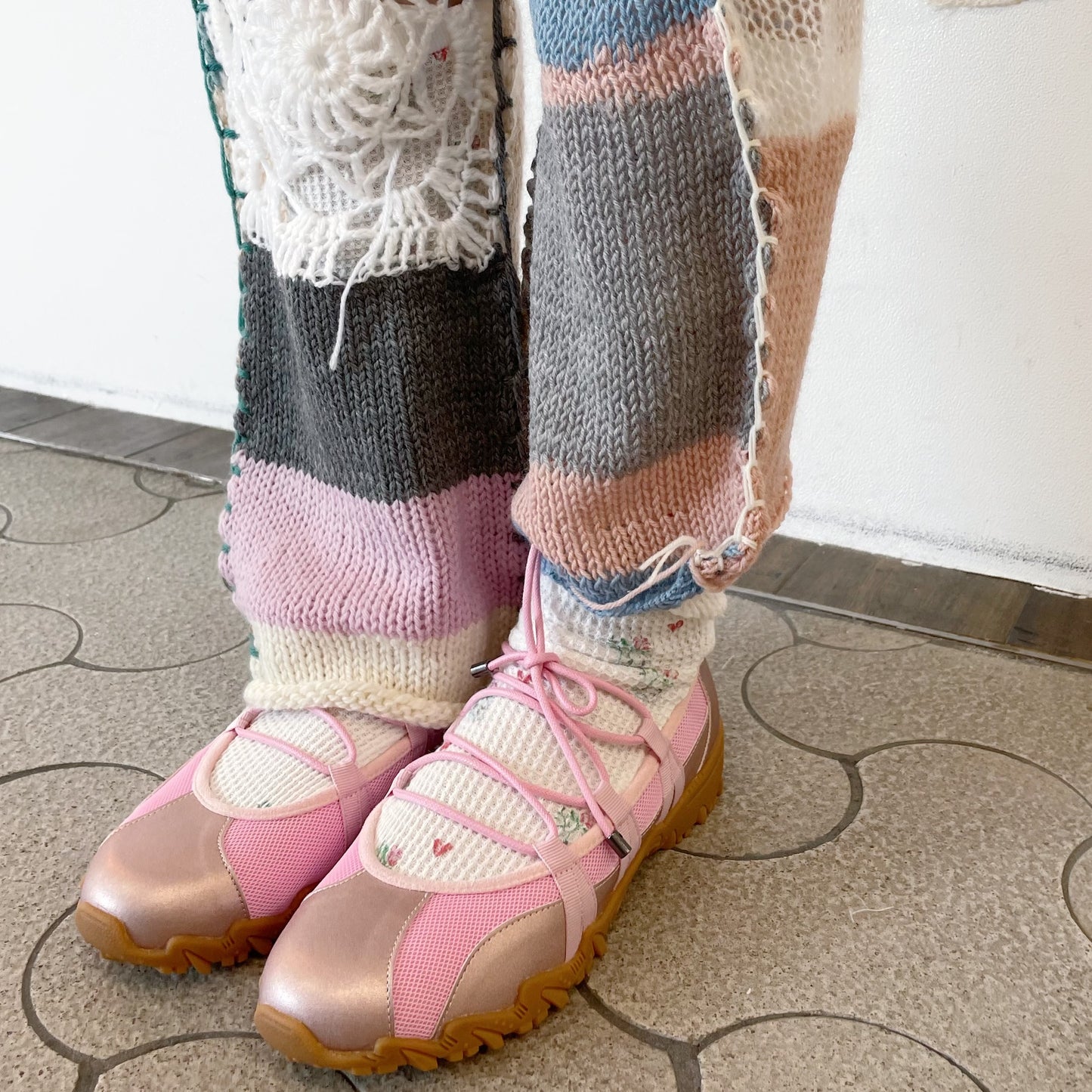Knit long trousers / Mix / ニットロングトラウザーズ