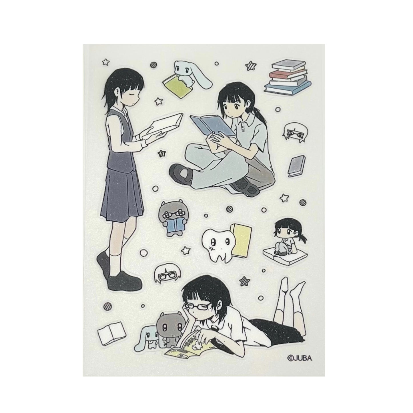 【JUBA】Reading book is my hobby glitter sticker / ステッカー