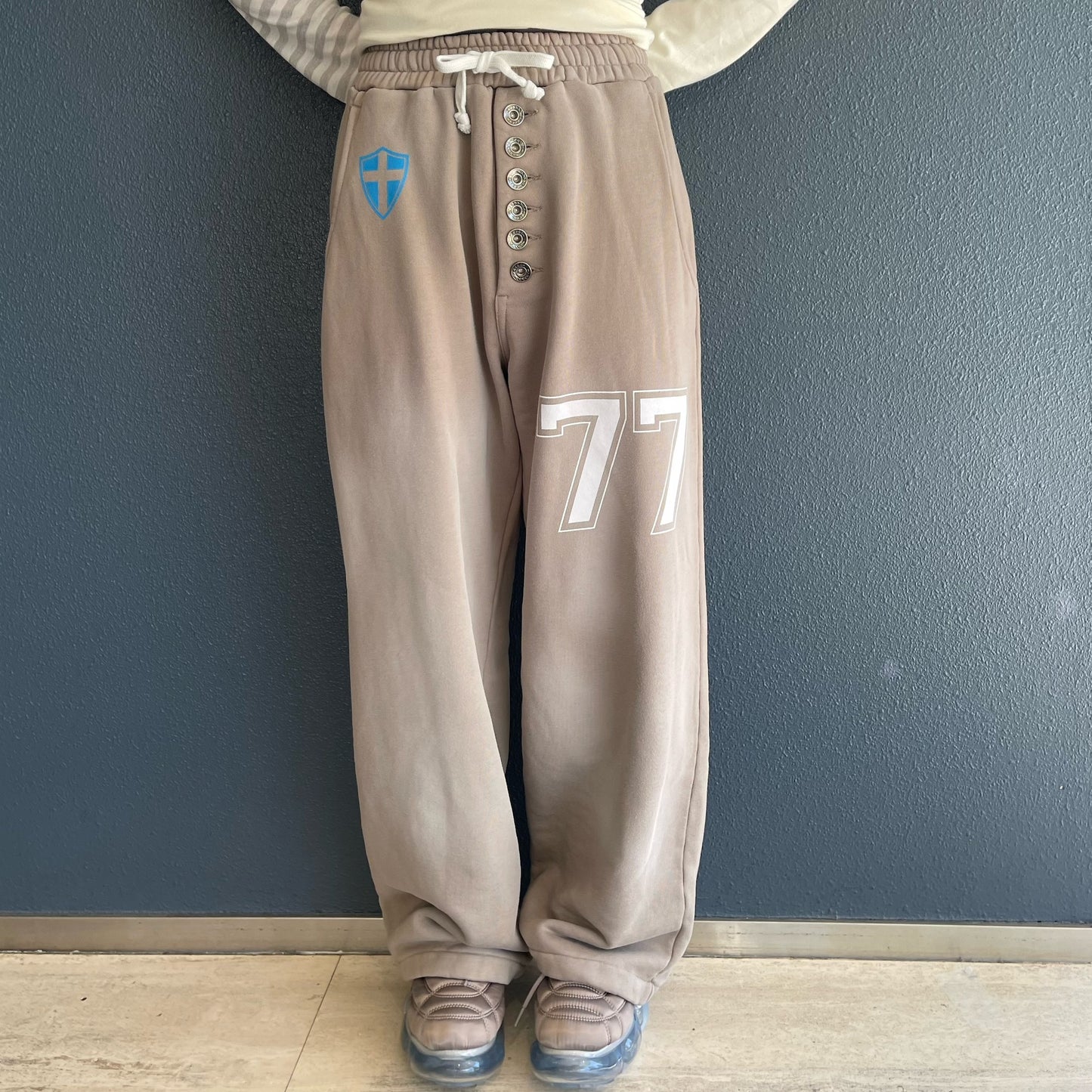 [fa.er.ie] button jersey sweatpants / cocoa / スウェットパンツ