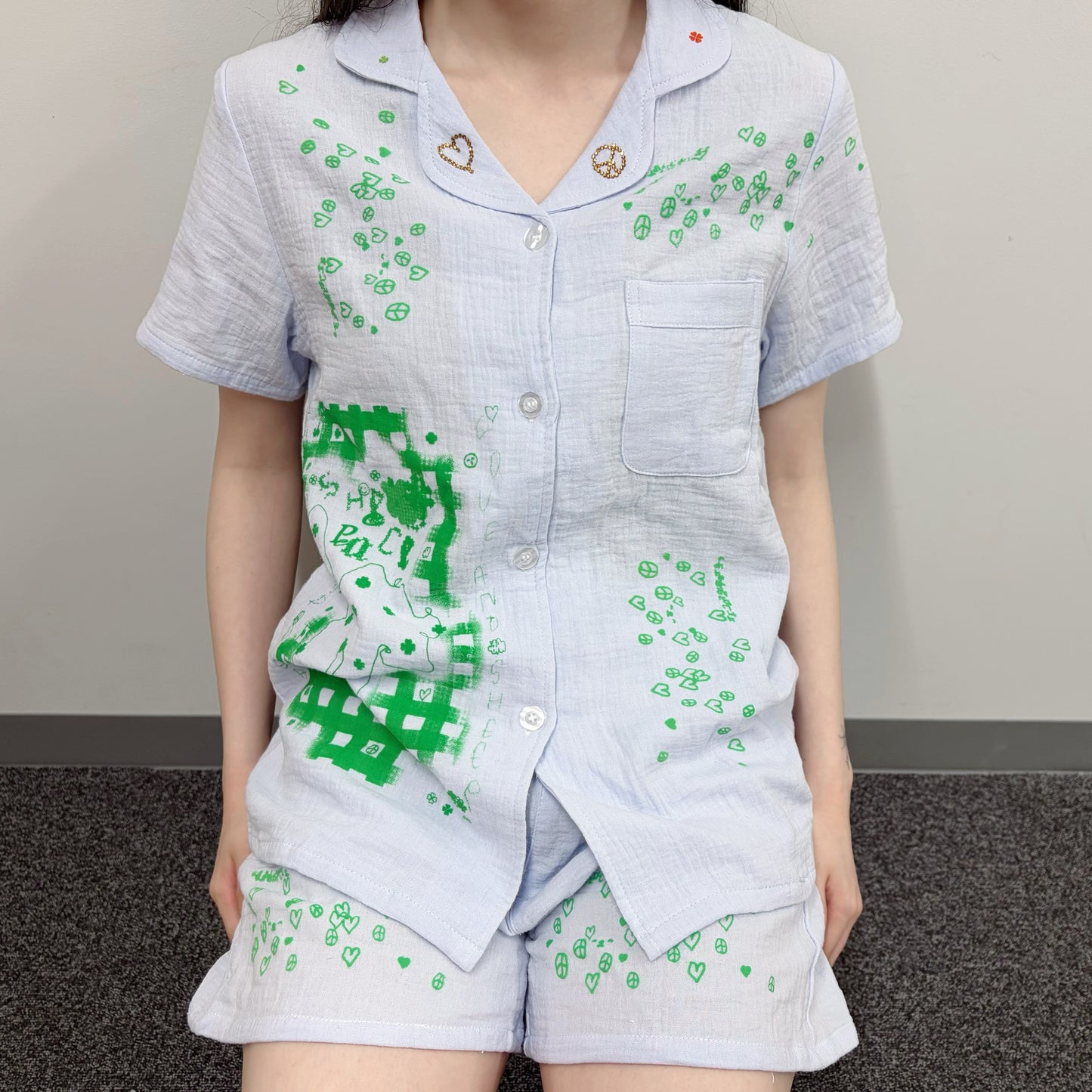 【SHEEP SOUVENIR】♡love & sheep✌︎ pajamas / light blue / パジャマ