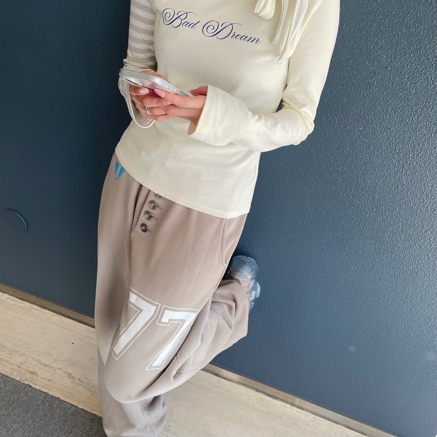 [fa.er.ie] button jersey sweatpants / cocoa / スウェットパンツ