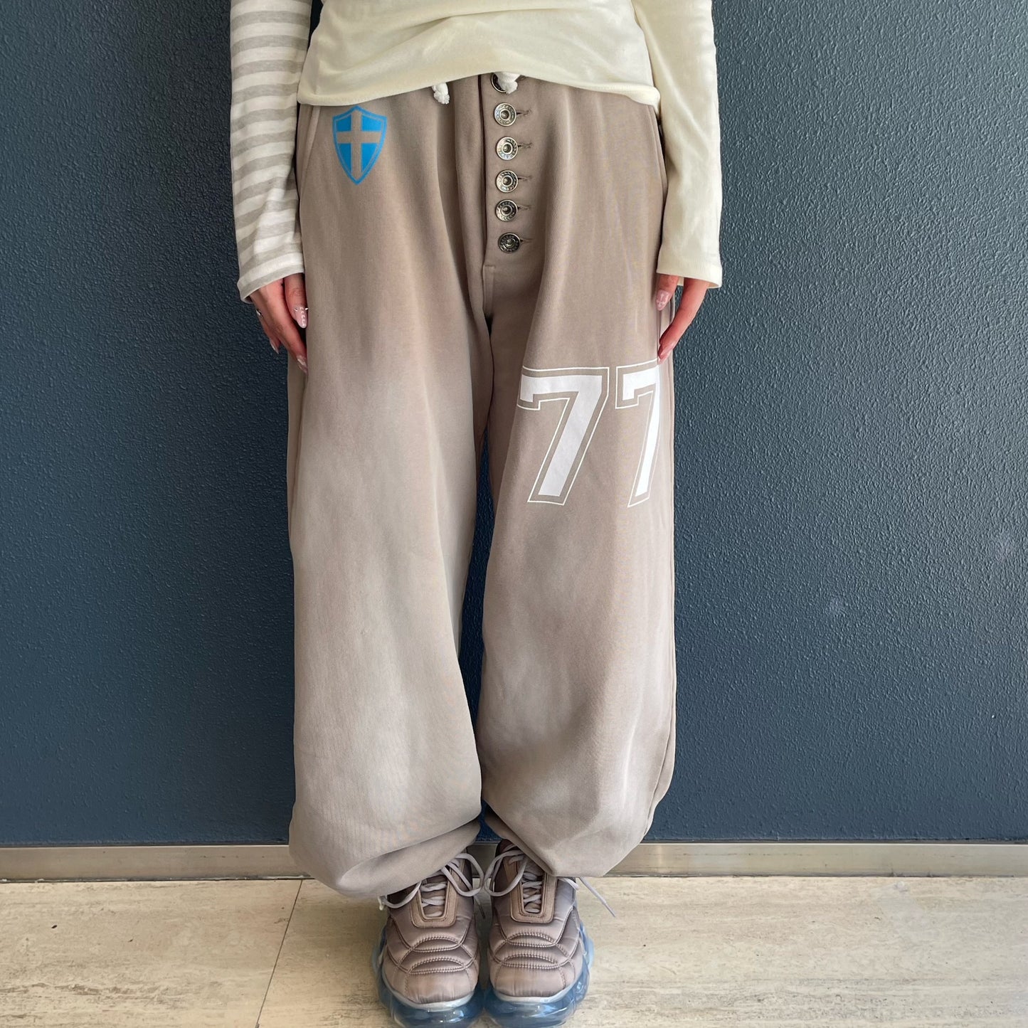 [fa.er.ie] button jersey sweatpants / cocoa / スウェットパンツ