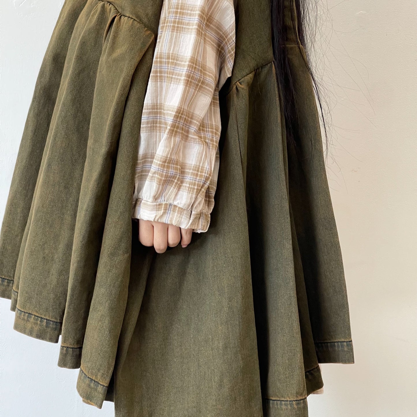 CORN FIELD DENIM DRESS / KHAKI / サーマルデニムドレス