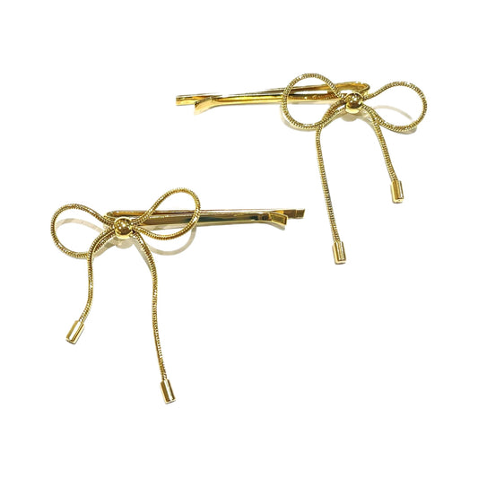 Bow Hairpins / Gold / リボンヘアピン