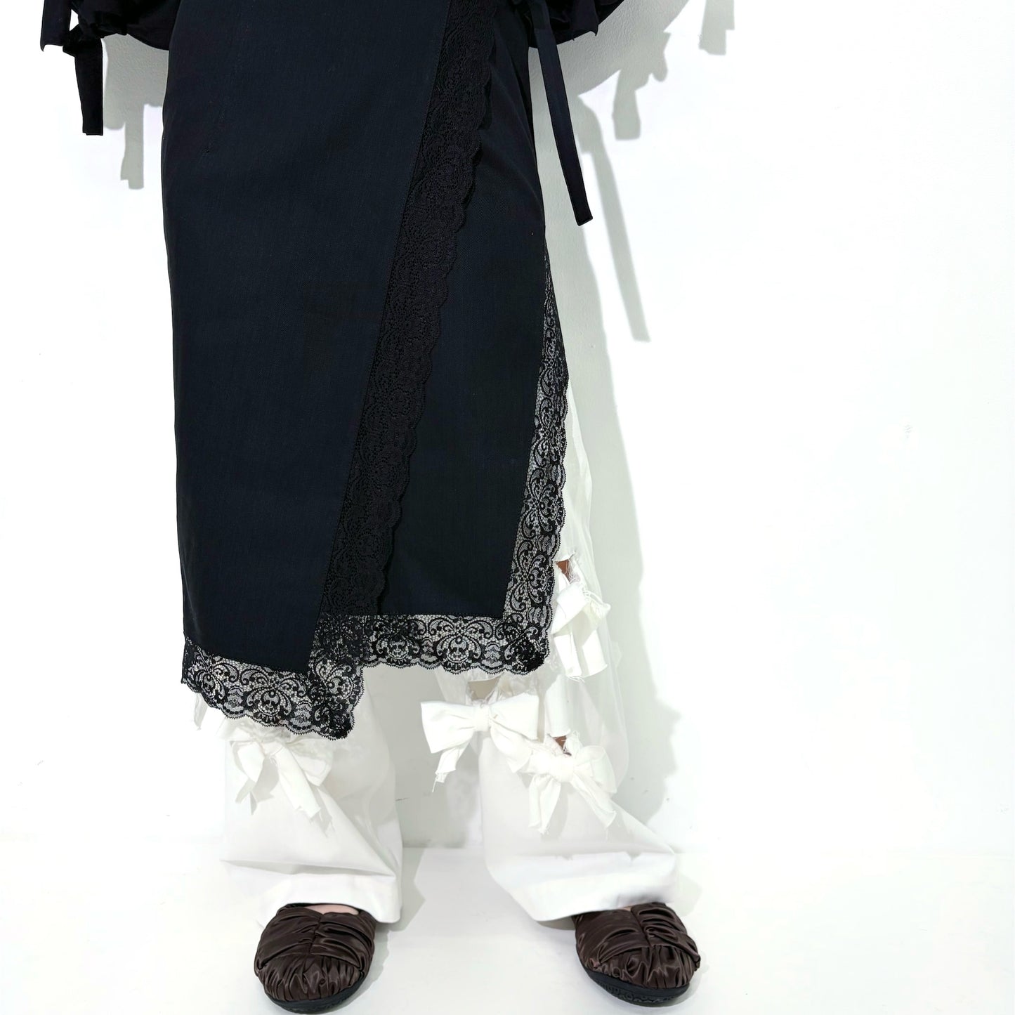 Cotton wrap skirt / Black / ラップスカート