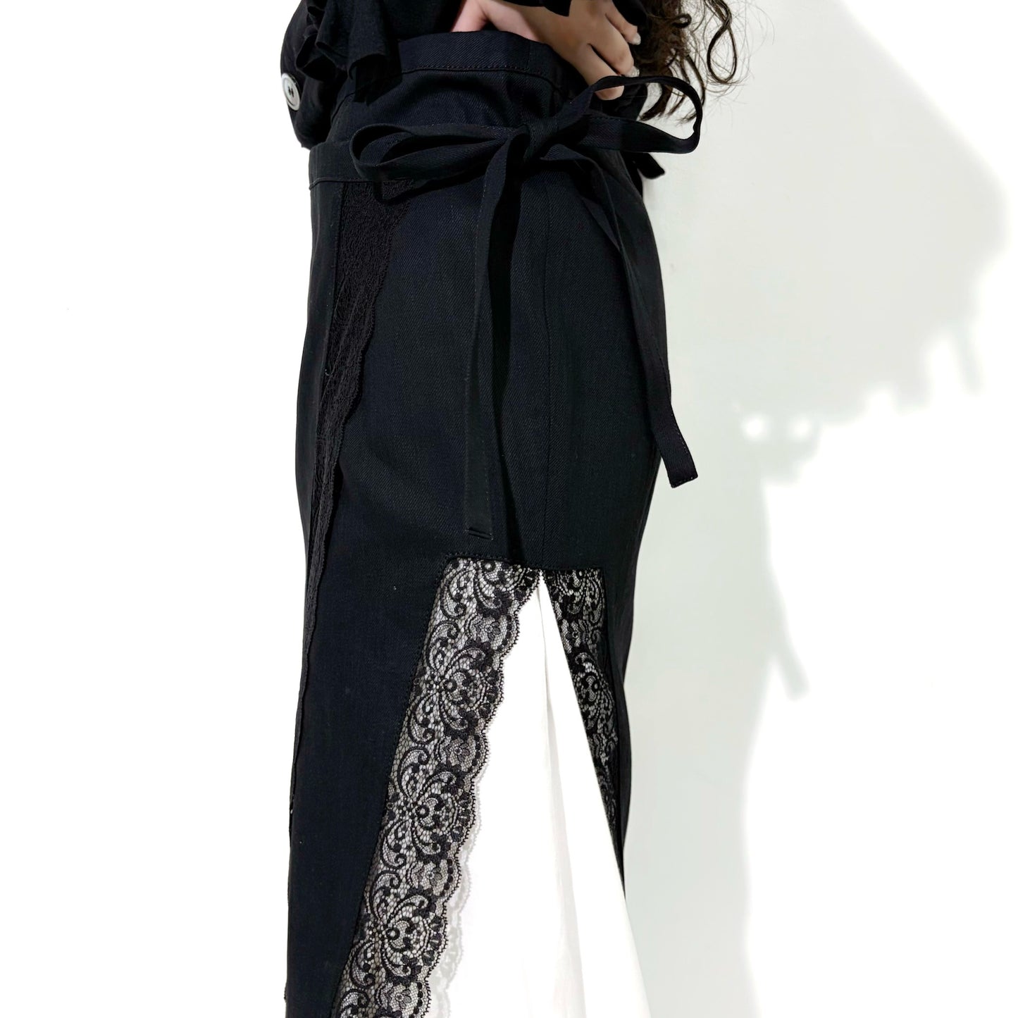 Cotton wrap skirt / Black / ラップスカート