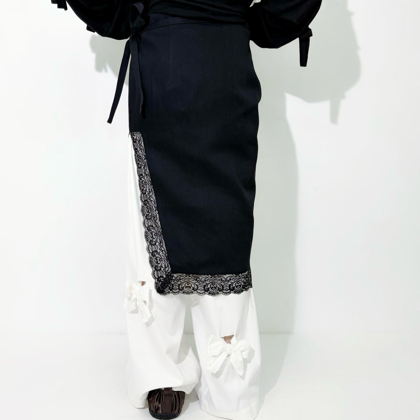 Cotton wrap skirt / Black / ラップスカート