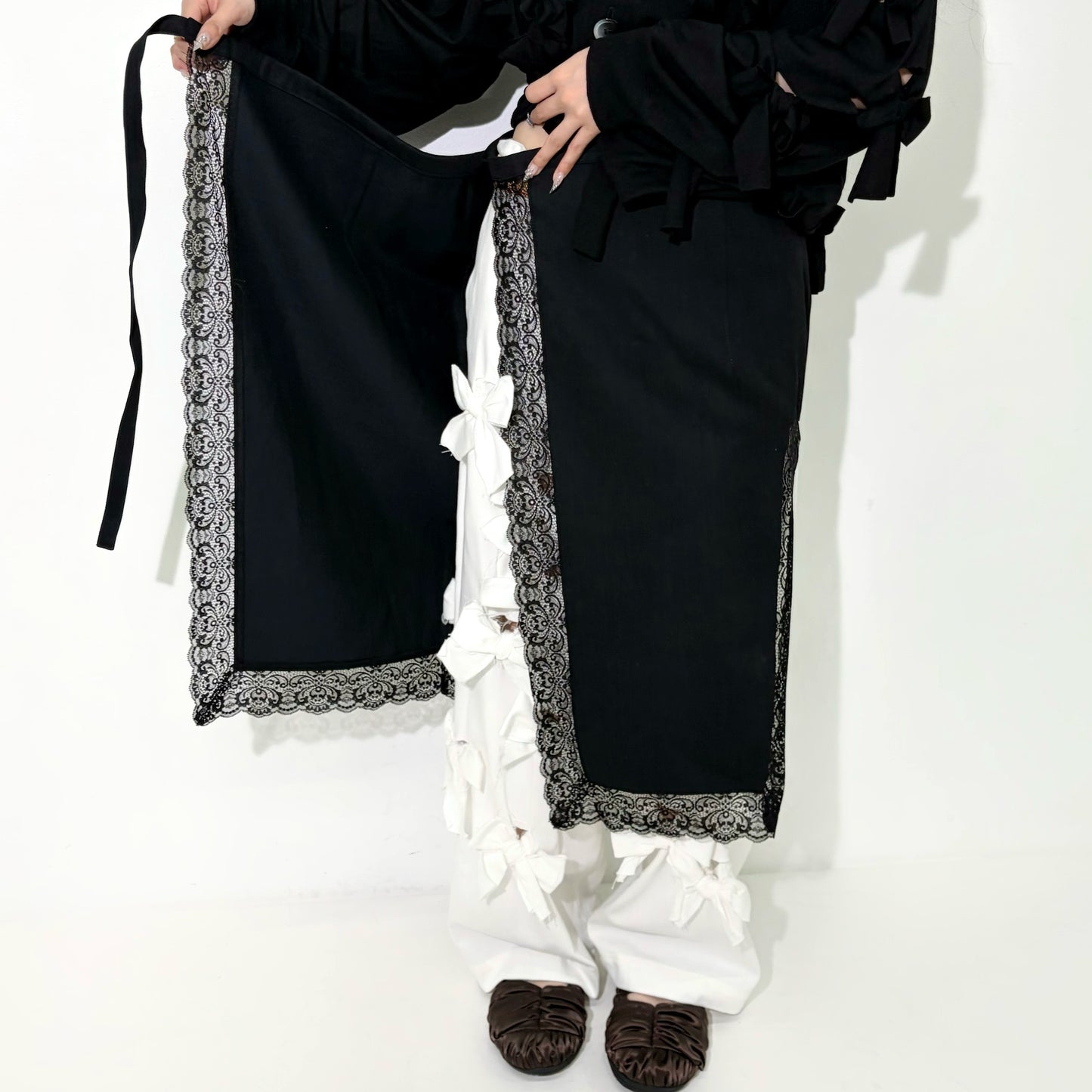 Cotton wrap skirt / Black / ラップスカート