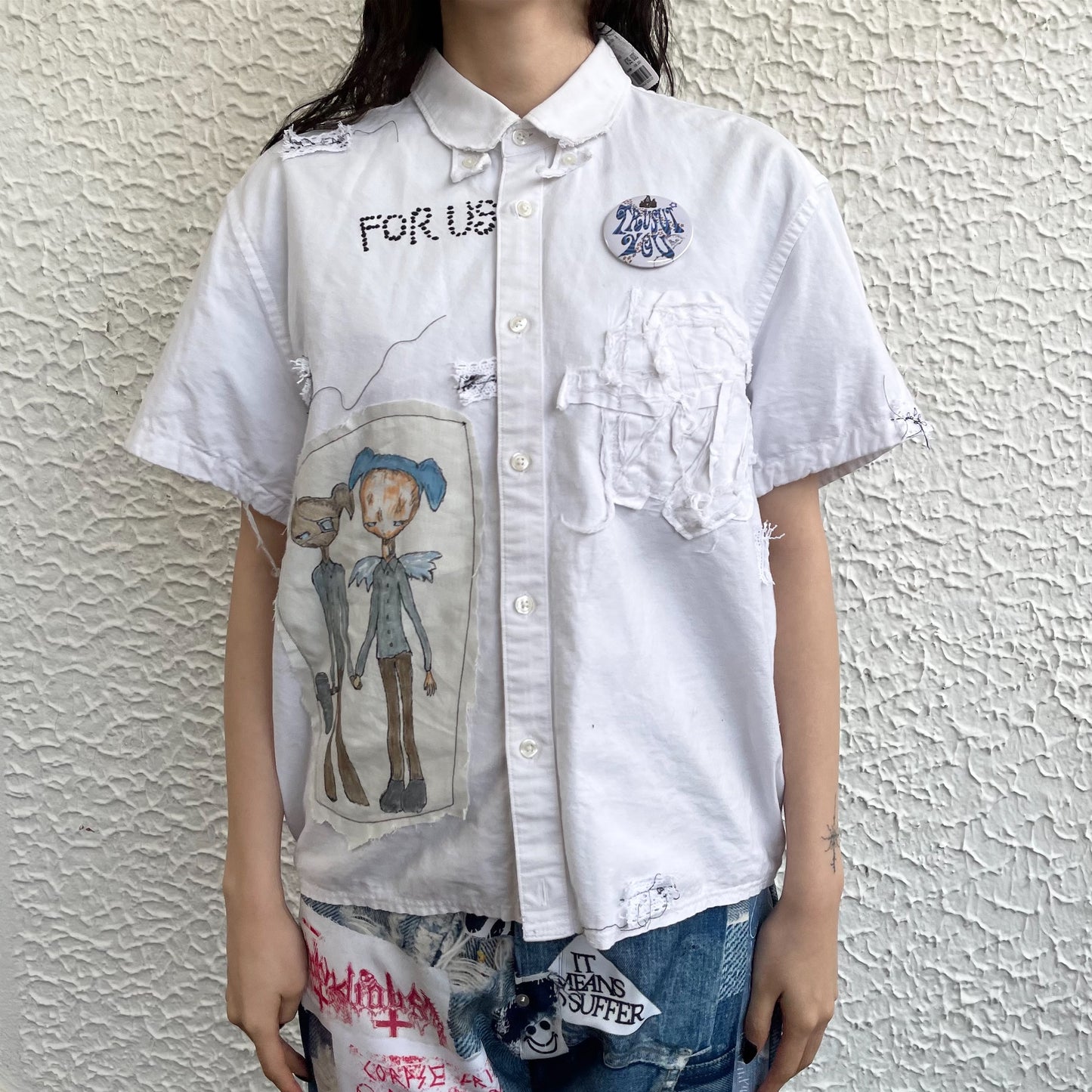 trust teji x TONII MONDO collabolation★Bond shirts / White / ボンドシャツ