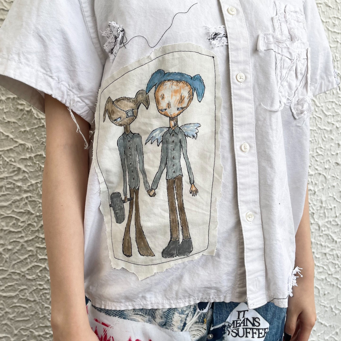 trust teji x TONII MONDO collabolation★Bond shirts / White / ボンドシャツ