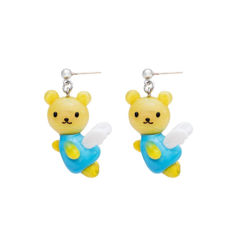 [X YOUNGART] Glass JINI Earrings / Yellow / ガラスパーツピアス