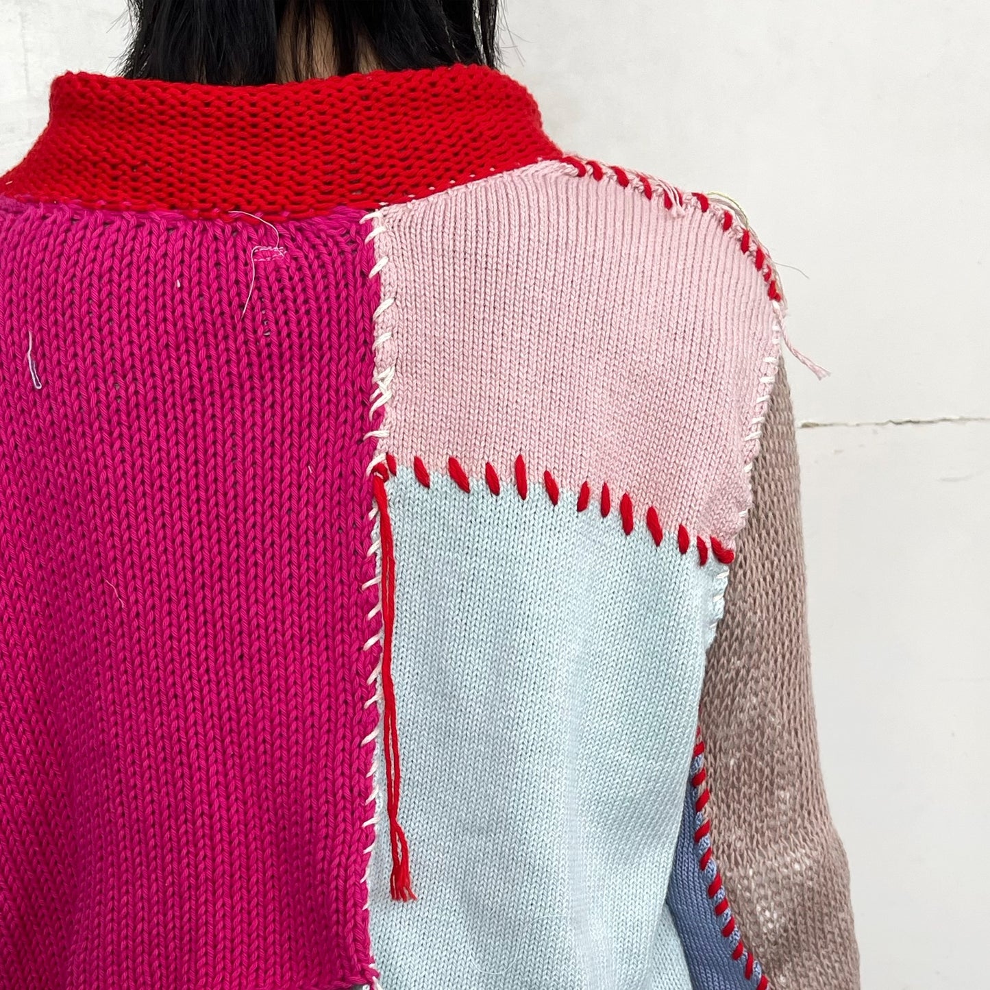 Patchwork knit shirt / Mix / パッチワークニットシャツ