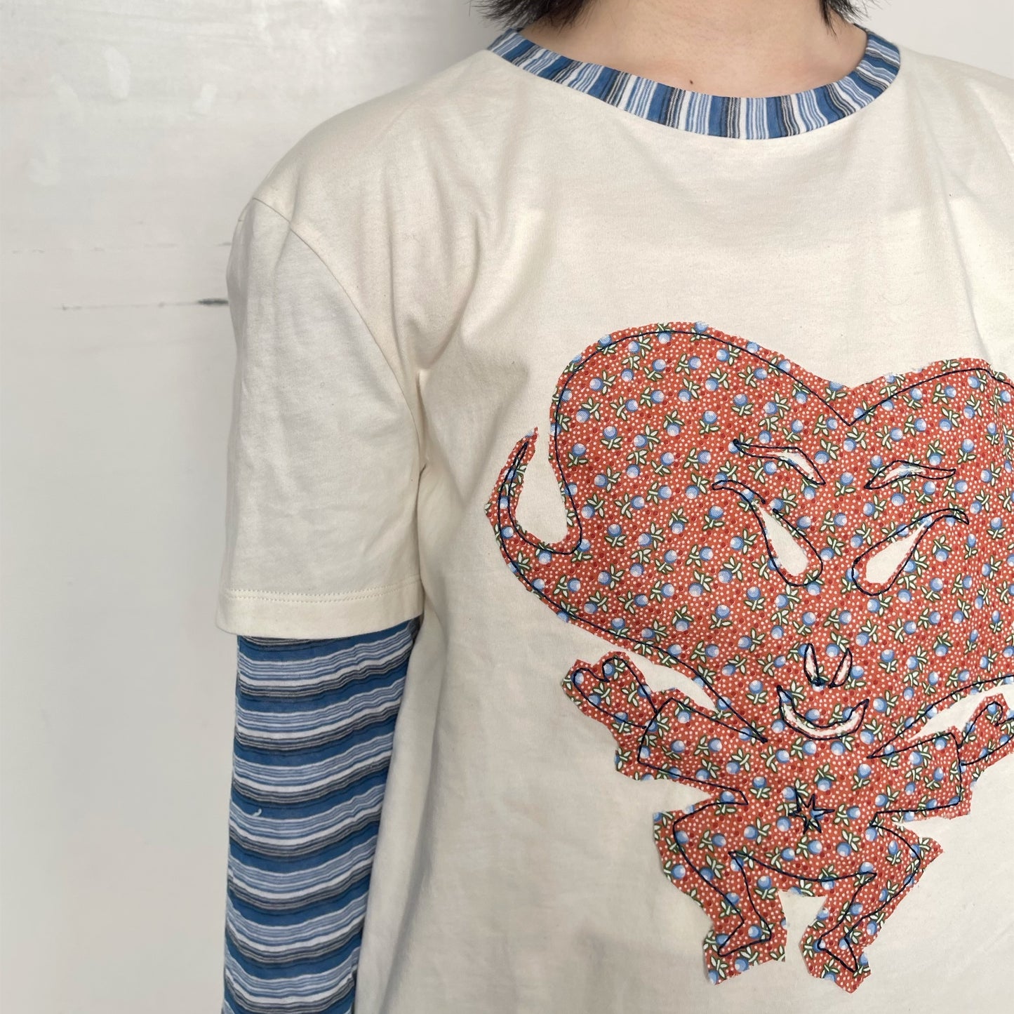 Cuore Double T-shirt / Cream / ハートダブルTシャツ