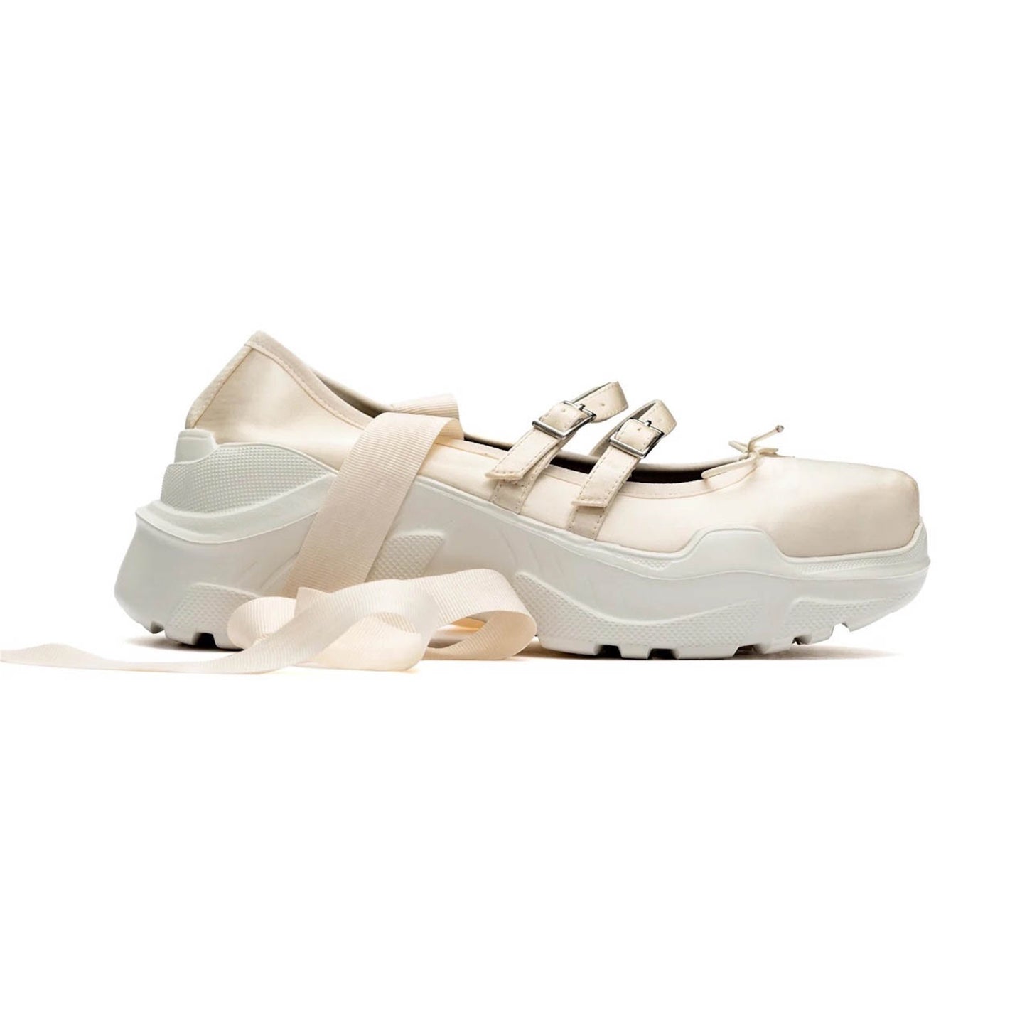 【AKIKOAOKI】Giselle-satin / Ivory x White / サテンバレエシューズ
