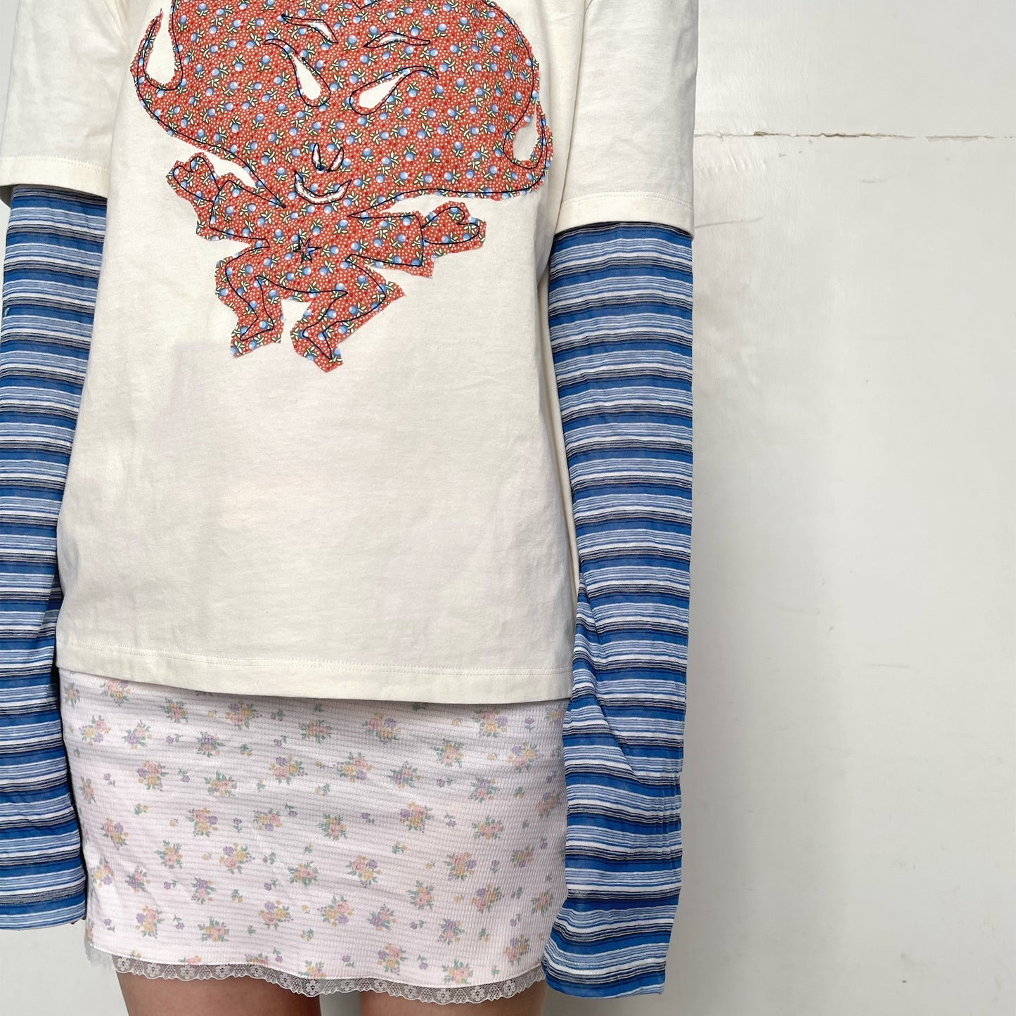 Cuore Double T-shirt / Cream / ハートダブルTシャツ