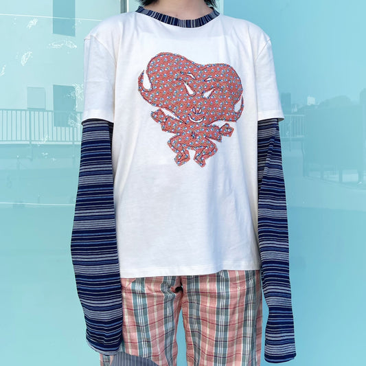 Cuore Double T-shirt / Cream / ハートダブルTシャツ