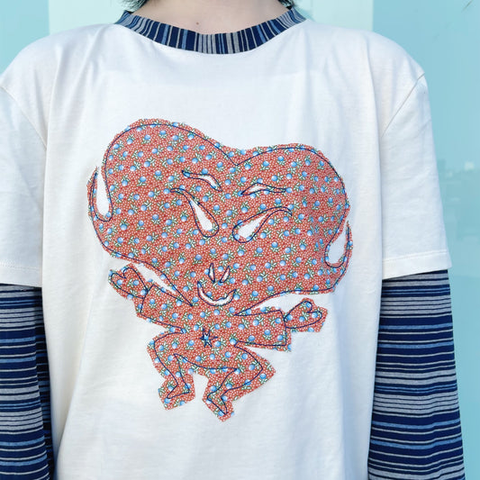 Cuore Double T-shirt / Cream / ハートダブルTシャツ