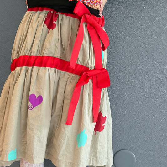 APPLE TIERED DROP WAIST SKIRT / APPLE / リボンティアードスカート