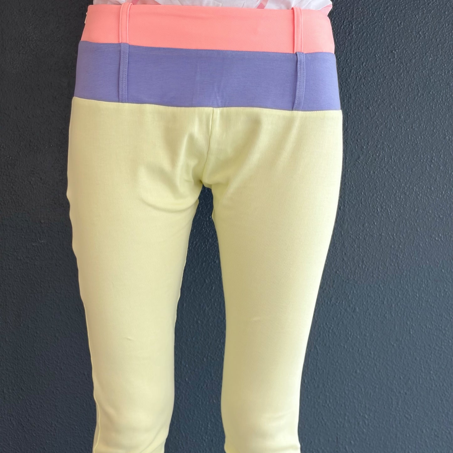 DOUBLE WAISTBAND LEGGINGS / PEACH/JELLYBEAN/CREAM / ダブルウエストレギンス