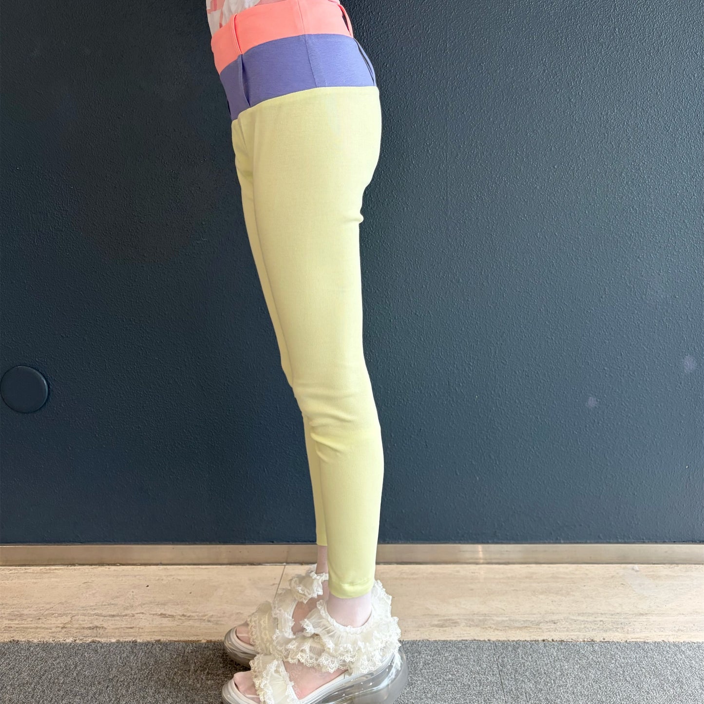 DOUBLE WAISTBAND LEGGINGS / PEACH/JELLYBEAN/CREAM / ダブルウエストレギンス
