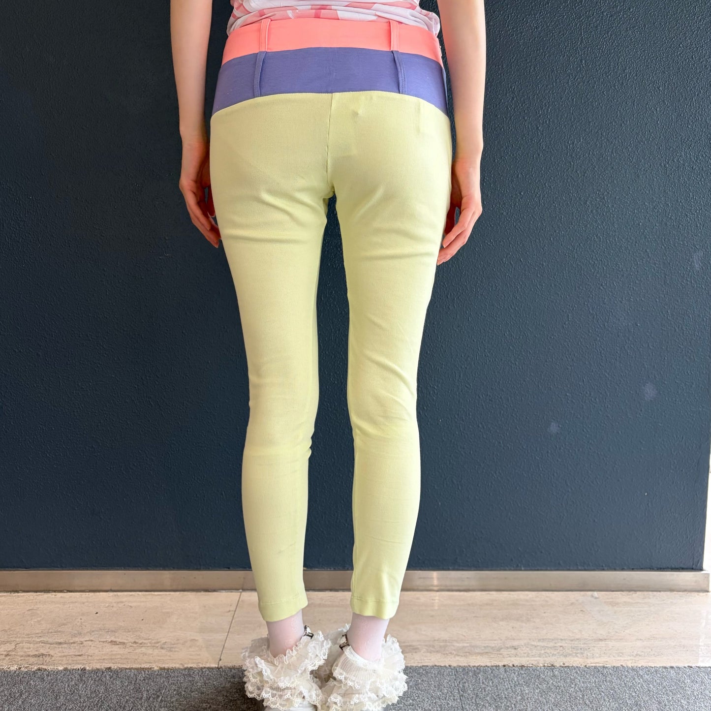 DOUBLE WAISTBAND LEGGINGS / PEACH/JELLYBEAN/CREAM / ダブルウエスト