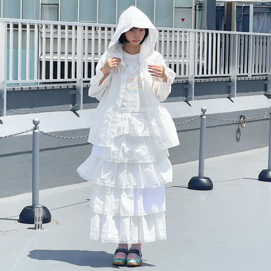 Dottie tiered Skirt / White / フリルティアードスカート