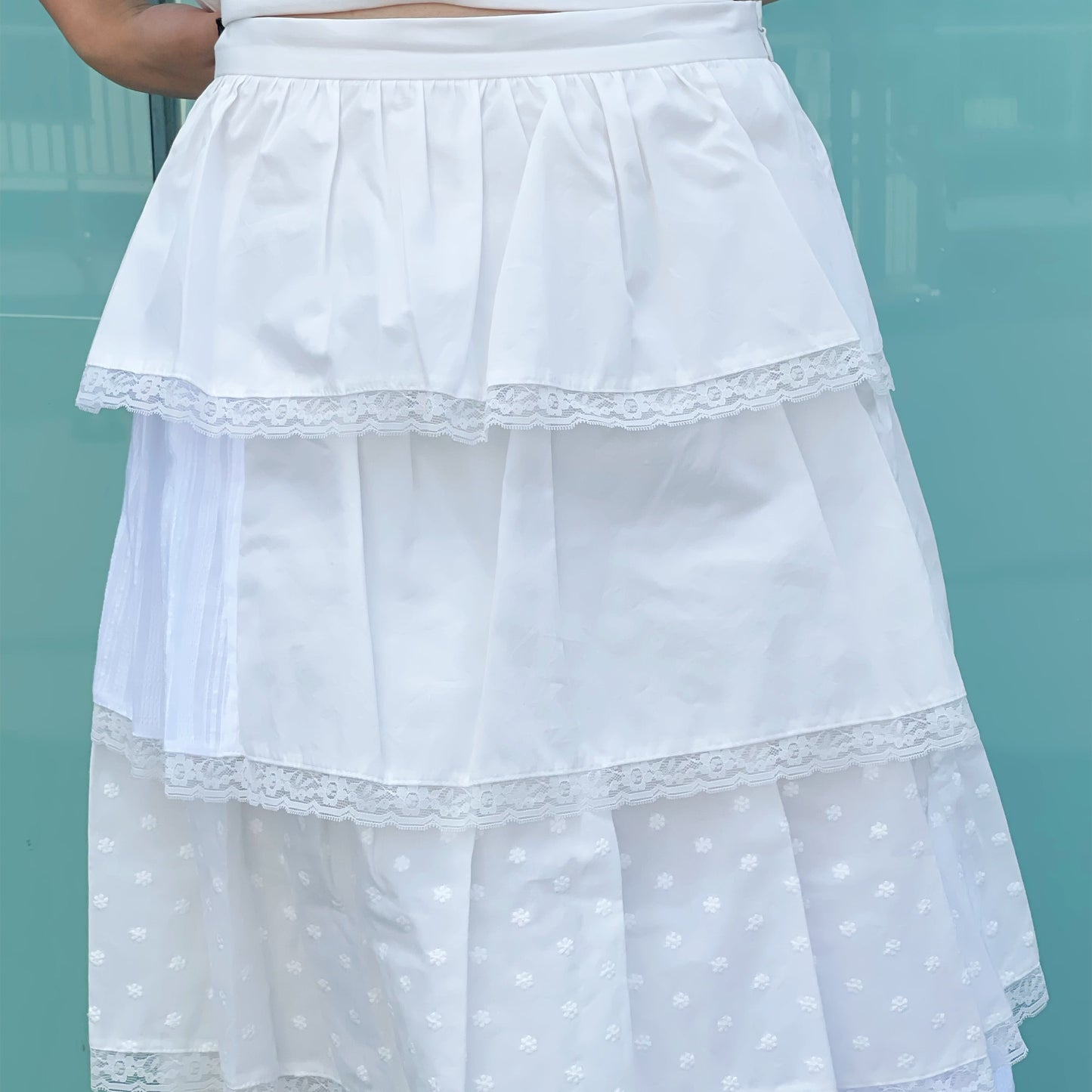 Dottie tiered Skirt / White / フリルティアードスカート