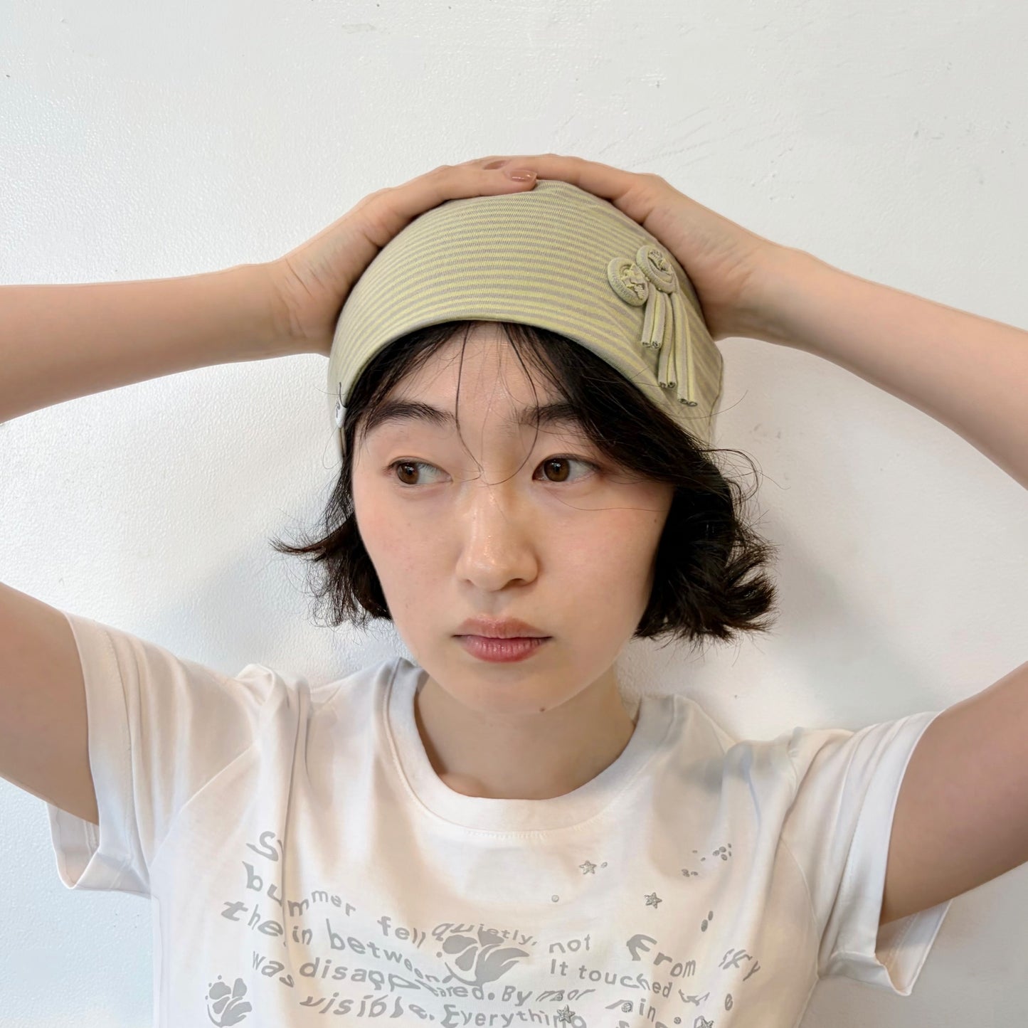 Spiral Trim Beanie / Green / ストライプビーニー