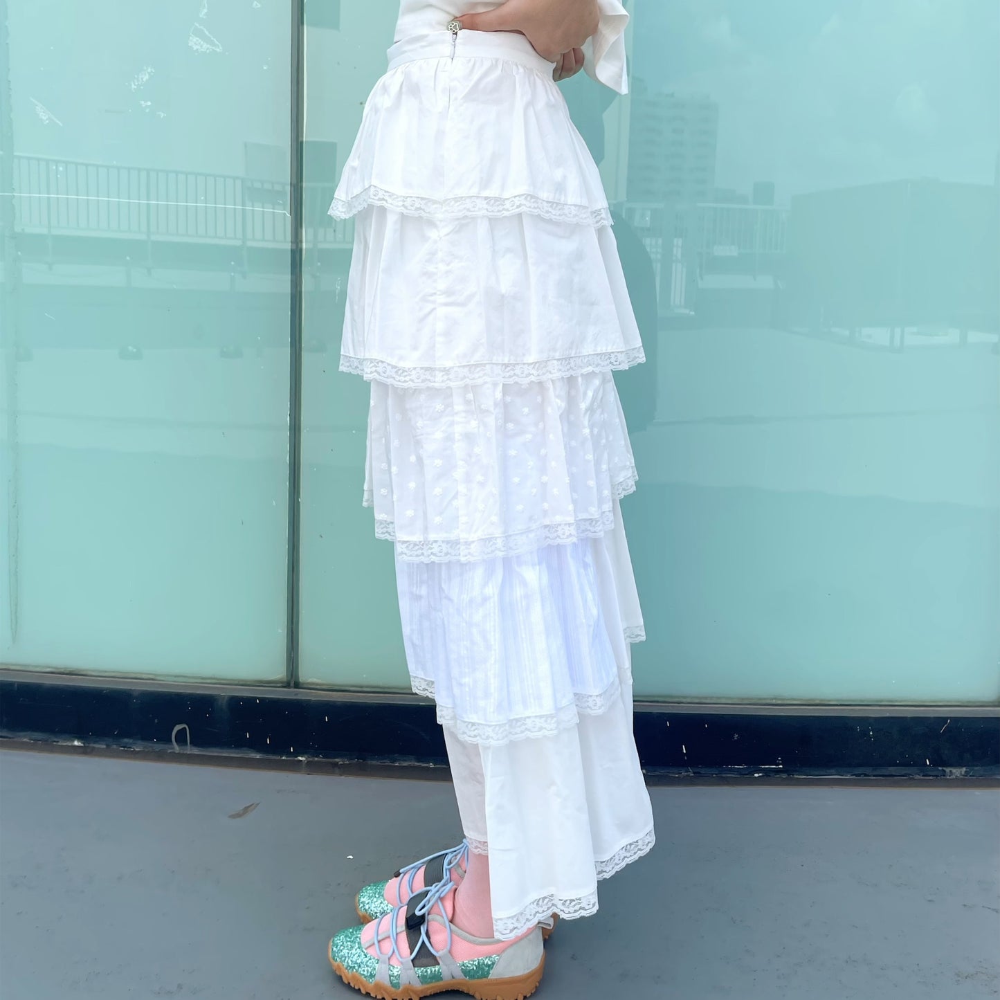 Dottie tiered Skirt / White / フリルティアードスカート