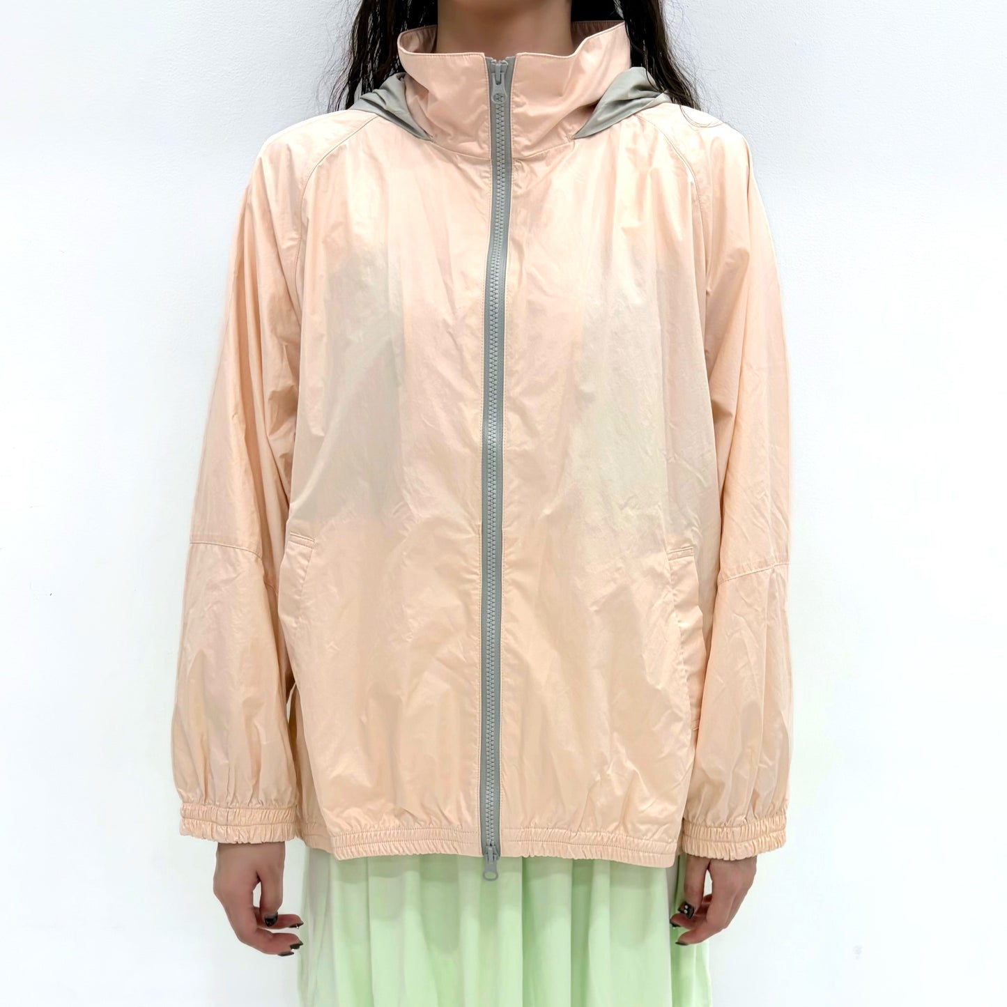 [F.E.E.S] color block windbreaker / apricot / ナイロンウィンドブレーカー