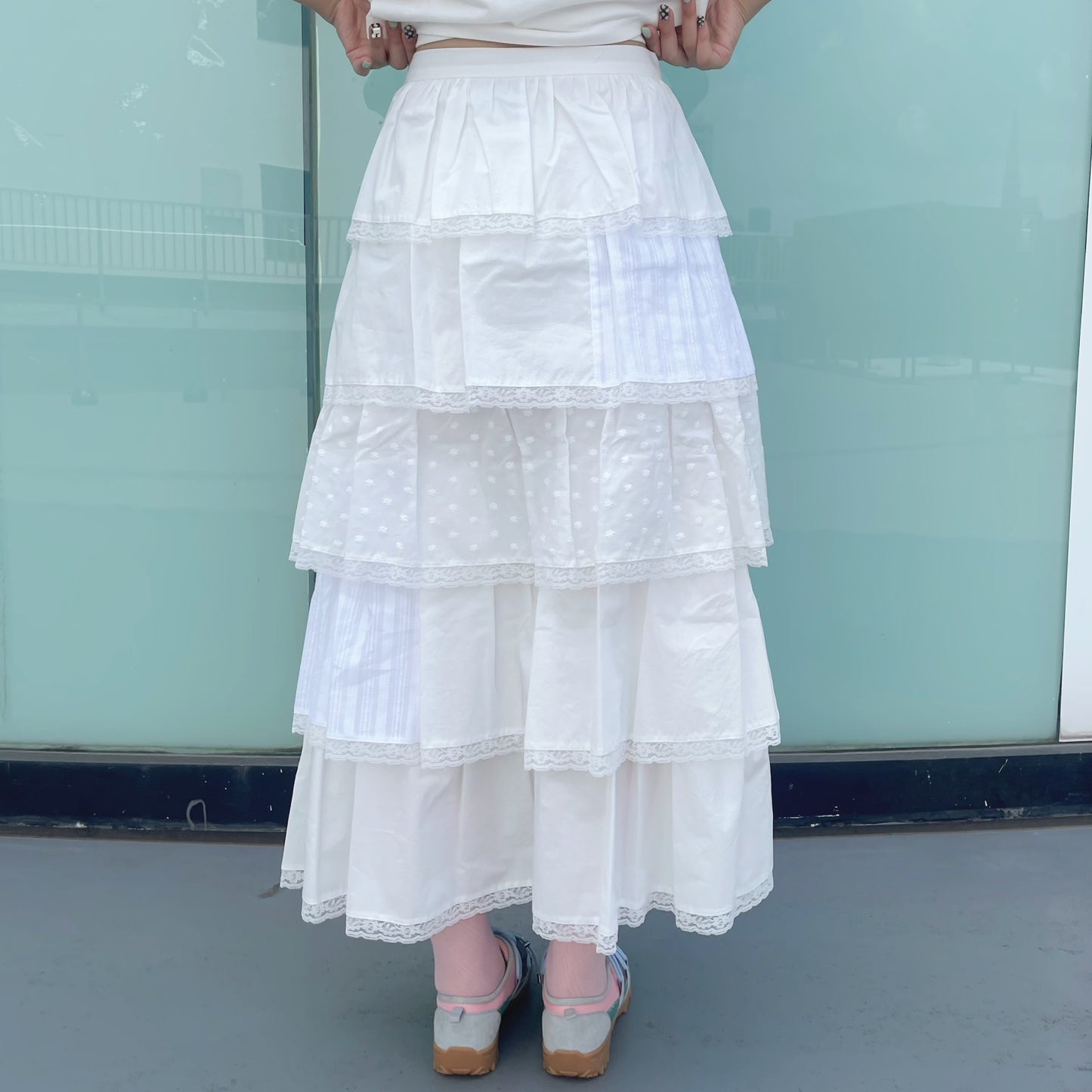 Dottie tiered Skirt / White / フリルティアードスカート