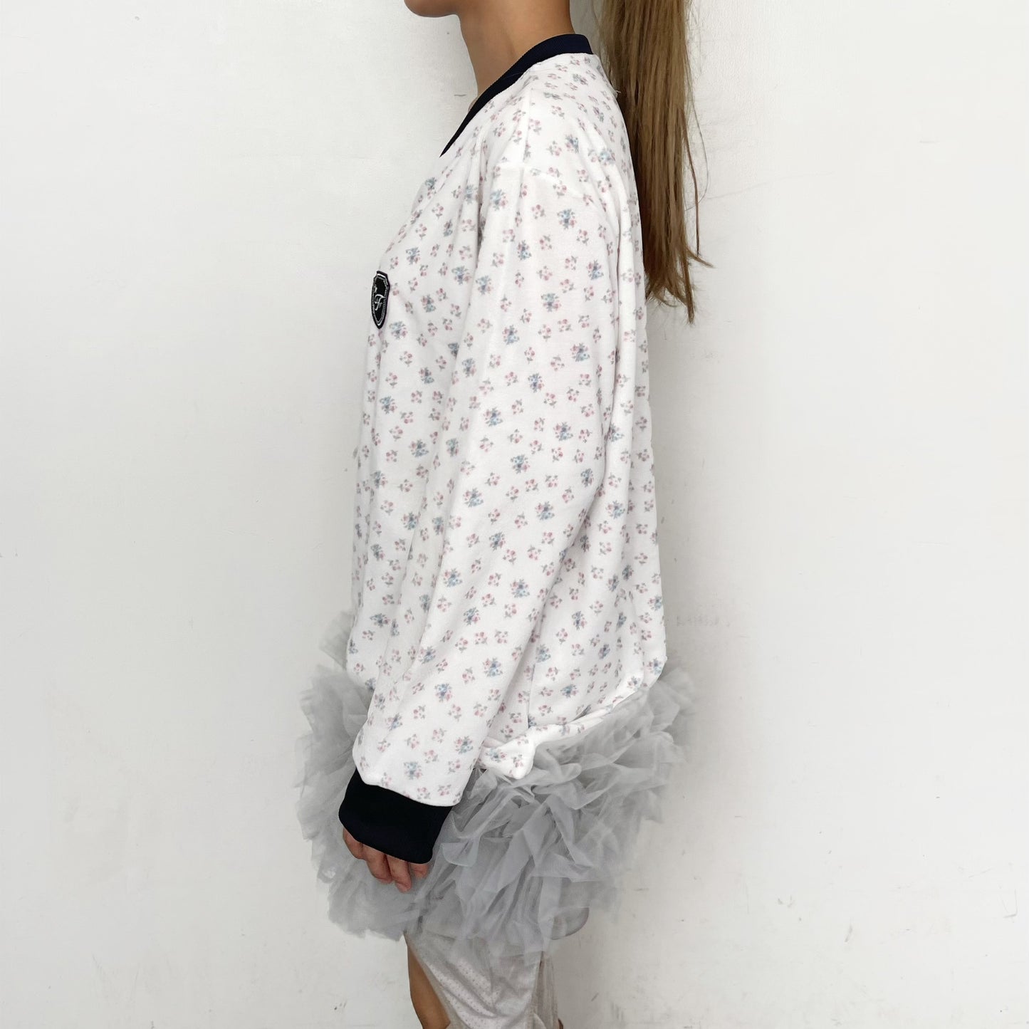 [F.E.E.S] V neck flower terry shirt / IVORY / Vネックプルオーバー
