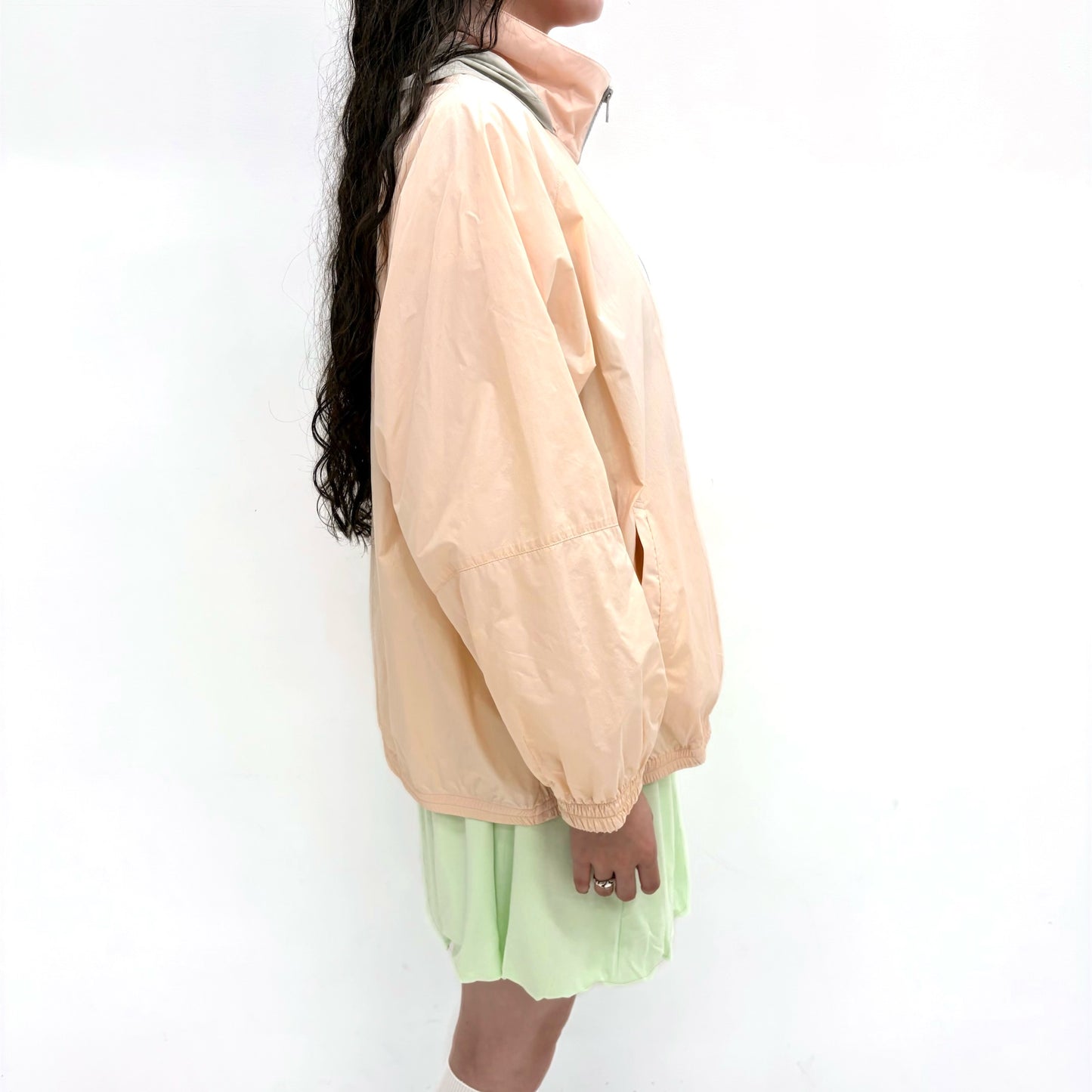 [F.E.E.S] color block windbreaker / apricot / ナイロンウィンドブレーカー