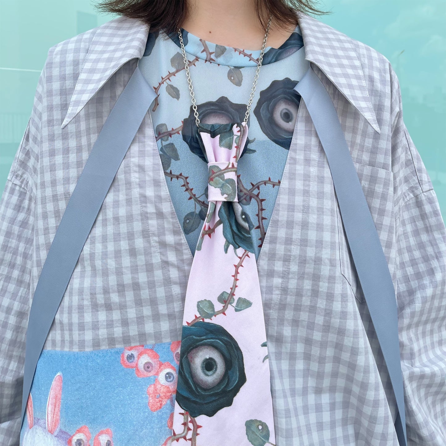 CHAIN PUNK TIE / ROSE PINK / グラフィックネクタイ