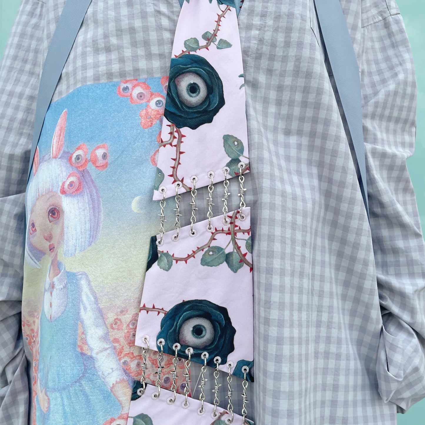 CHAIN PUNK TIE / ROSE PINK / グラフィックネクタイ