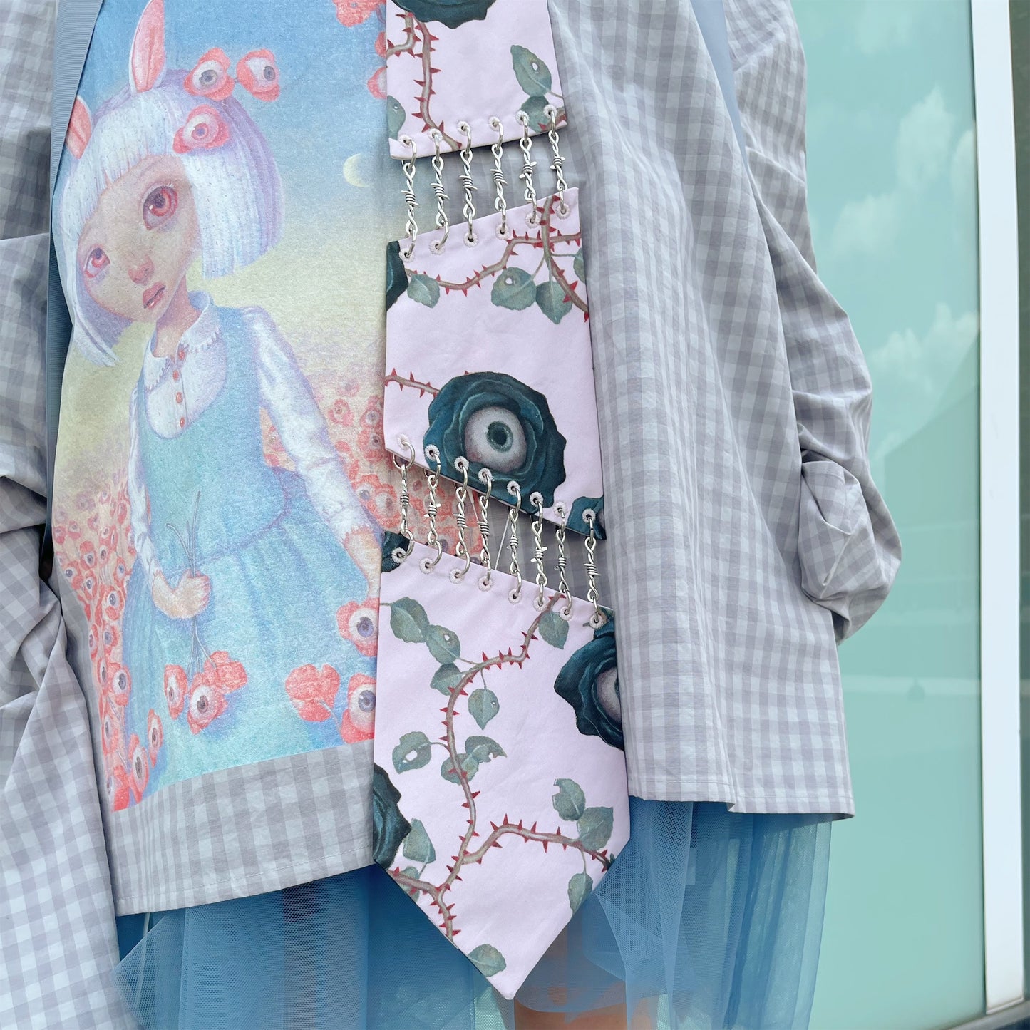 CHAIN PUNK TIE / ROSE PINK / グラフィックネクタイ