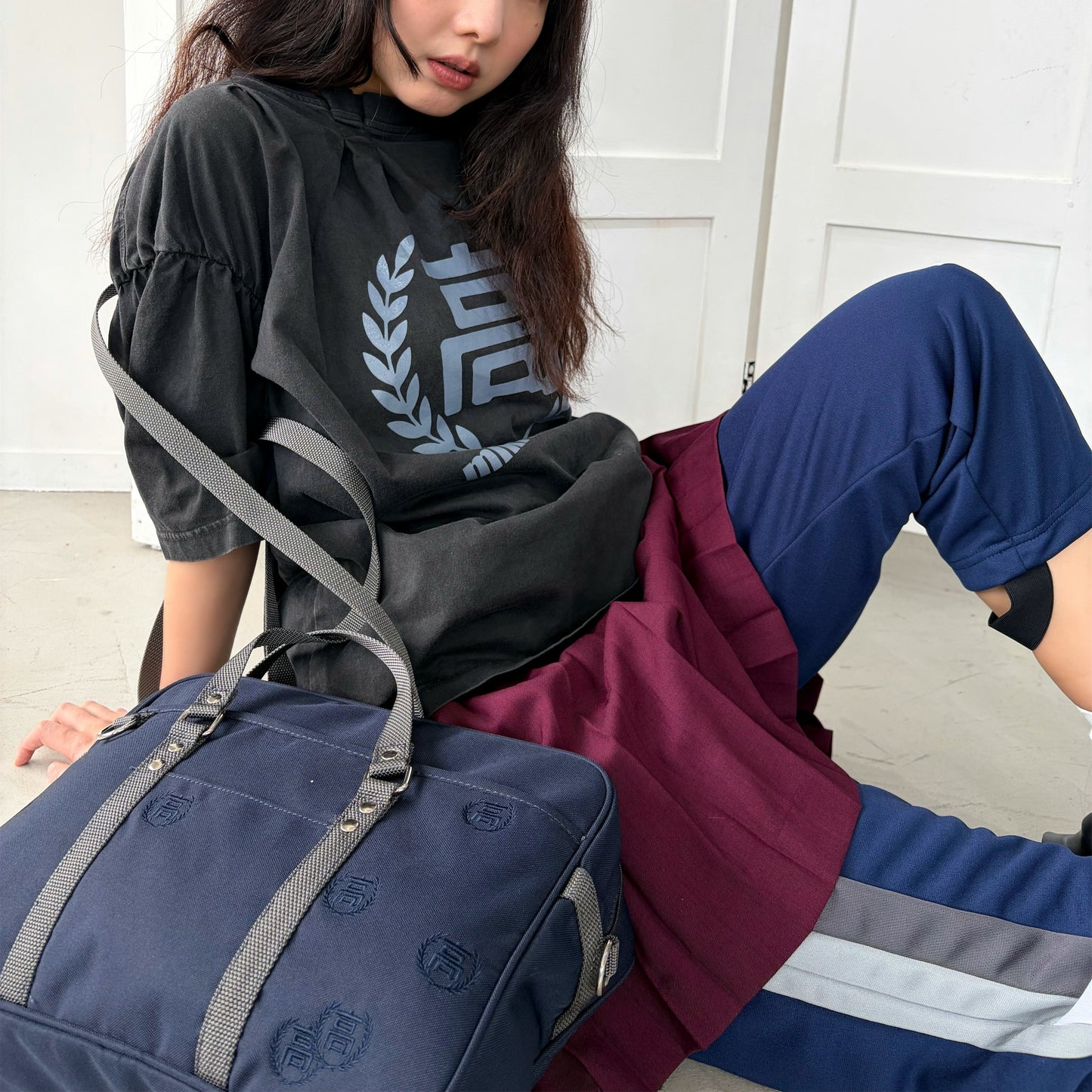 ABANDONED SCHOOL BAG / NYLON NAVY / ショルダースクールバッグ