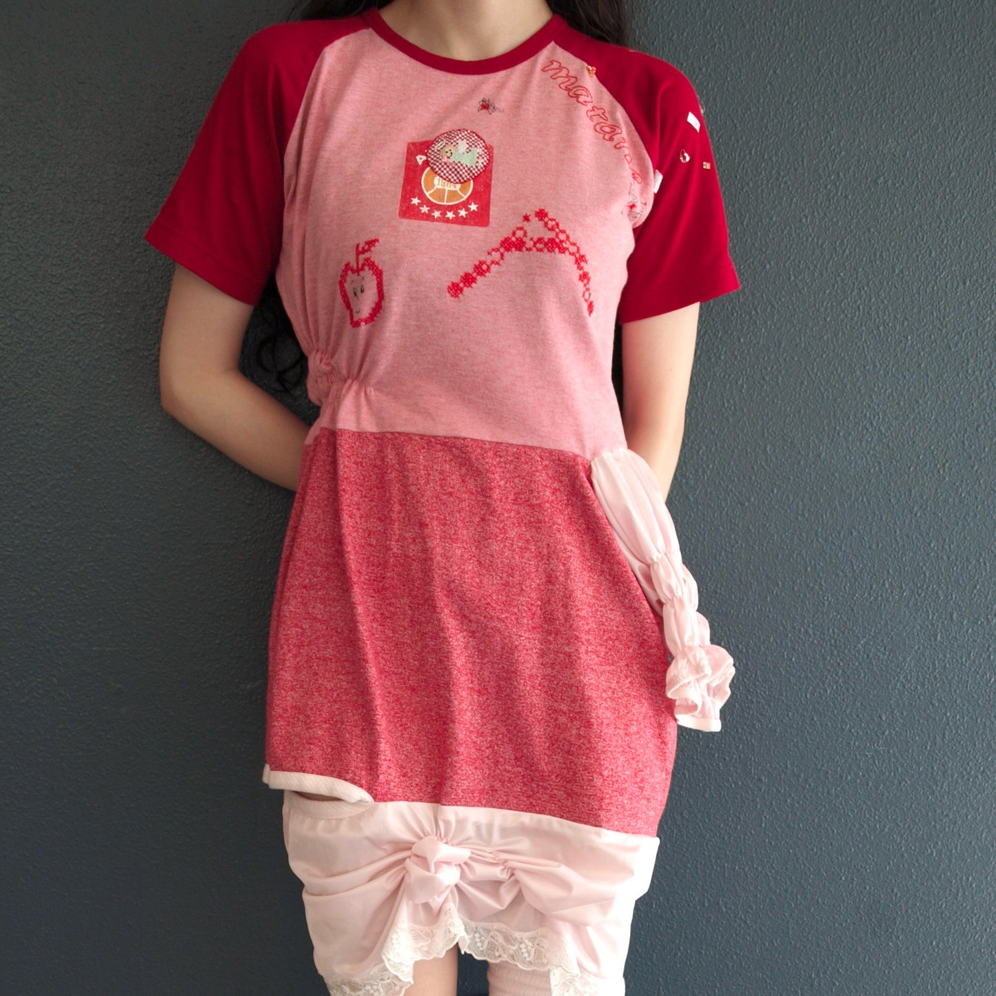matane dress / Red,pink / Tシャツドレス