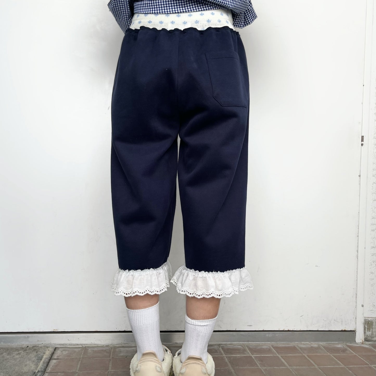 Patchy bunny sweatpants / Navy / ニットパッチスウェットパンツ