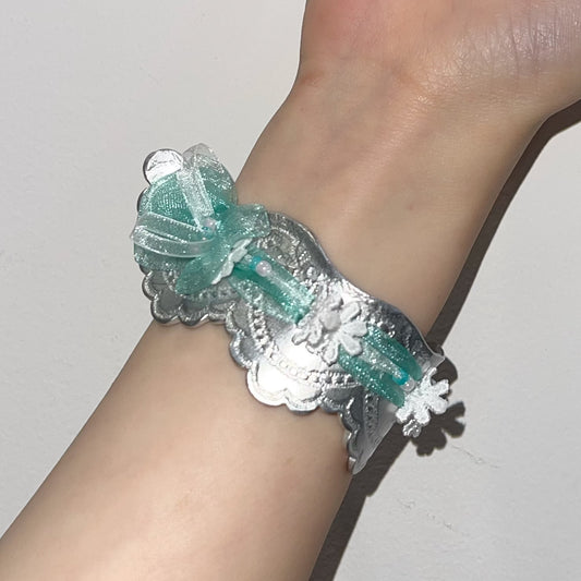 lace bangle / Flower green / レースバングル