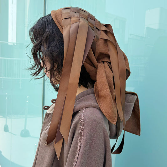 Ribbon Medley scarf / BROWN / リボンスカーフ