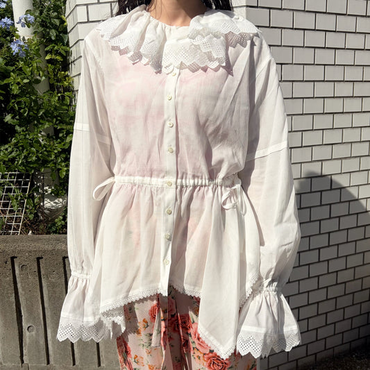 DOMESTIC FRILL BLOUSE / WHITE / フリルブラウス