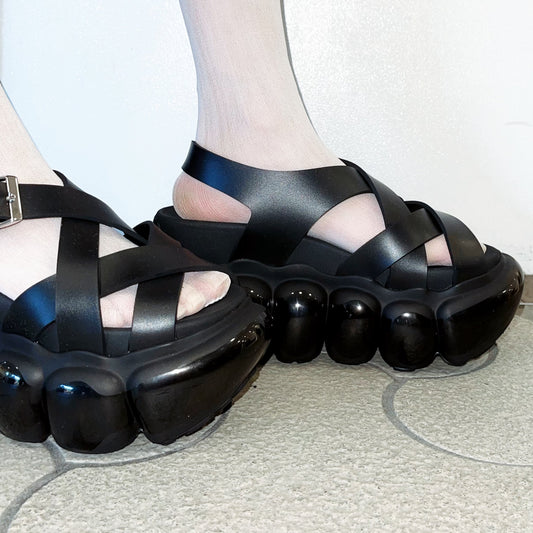 Bubble Cross Sandal / BLACK / バブルクロスサンダル