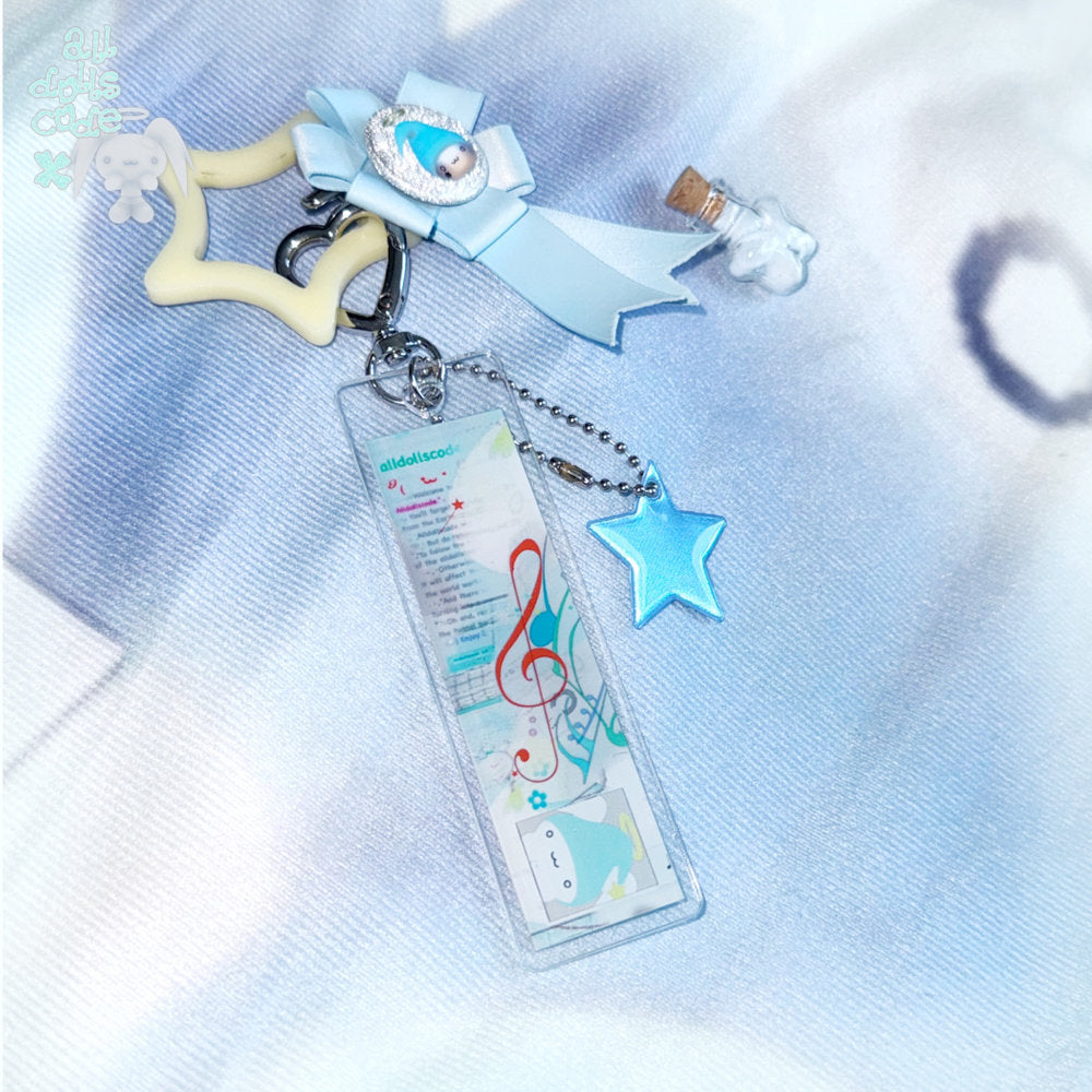 水色アクリルキーホルダー付きバンド alldollscode】keyring2 / アクリルキーリング | シープ / SHEEP