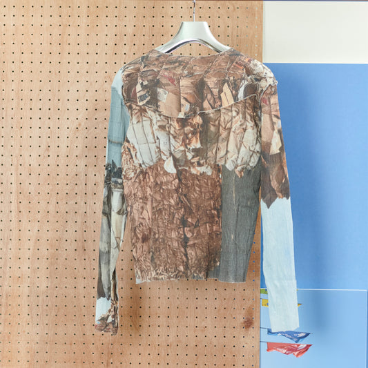 GRAPHIC YORYU LONG SLEEVE TEE / SKY WASTE / グラフィック楊柳トップ