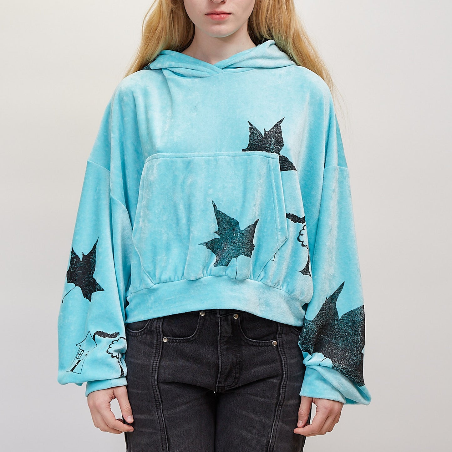 YUMMY VELOUR HOODIE / AQUA / ベロアフーディー