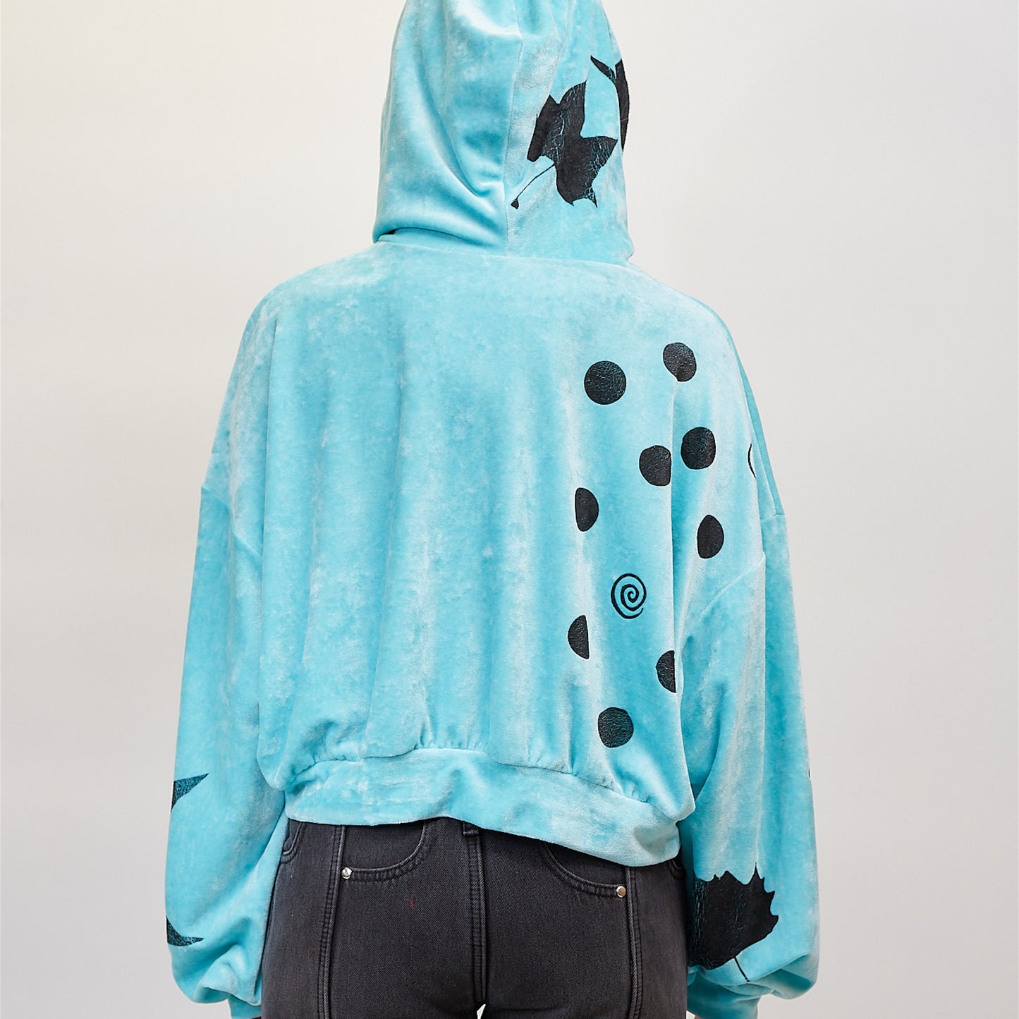 YUMMY VELOUR HOODIE / AQUA / ベロアフーディー