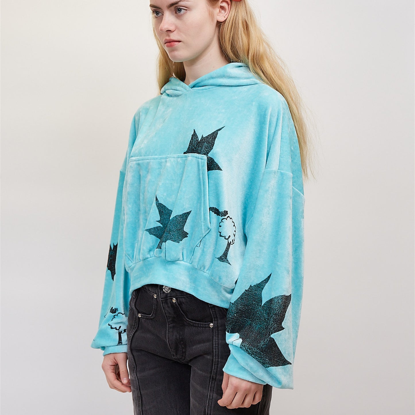 YUMMY VELOUR HOODIE / AQUA / ベロアフーディー
