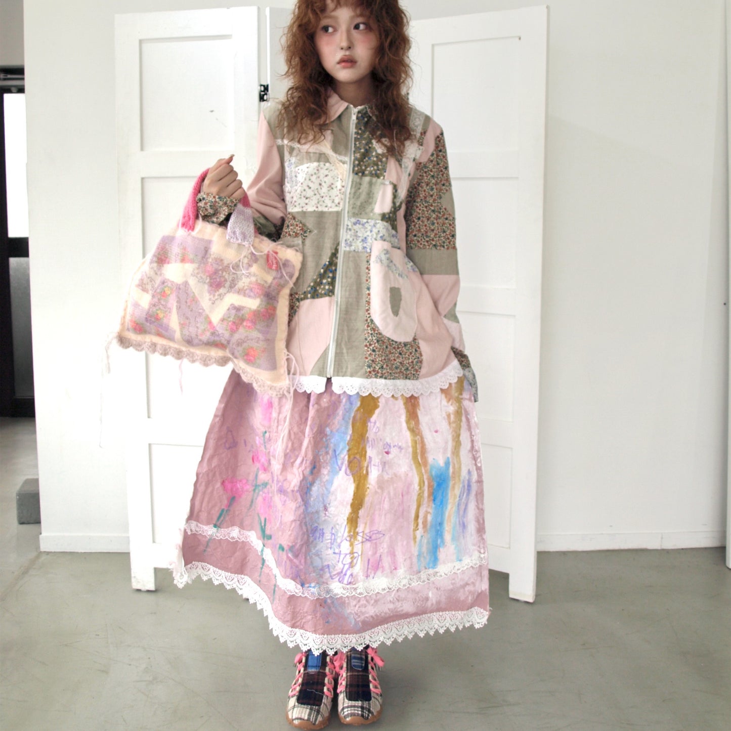 Drawing skirt / Pink / ドローイングスカート